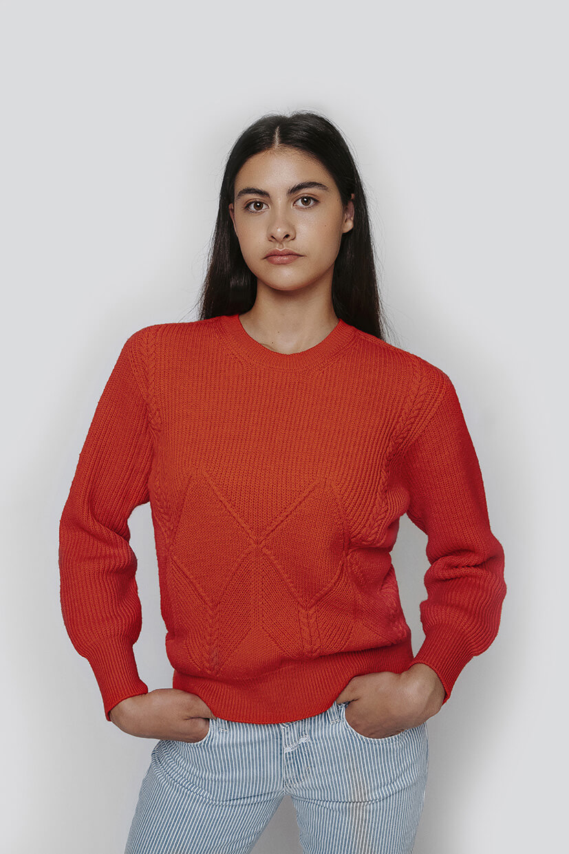 Pull en laine mérinos d'Arles à torsades pour femme - Missegle