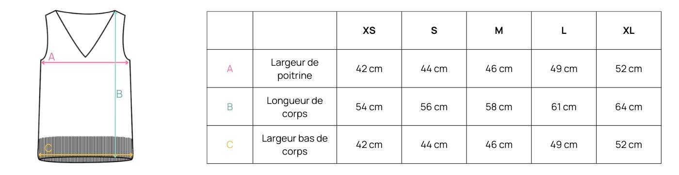 Débardeur en lin Made in France - Guide des tailles Léna